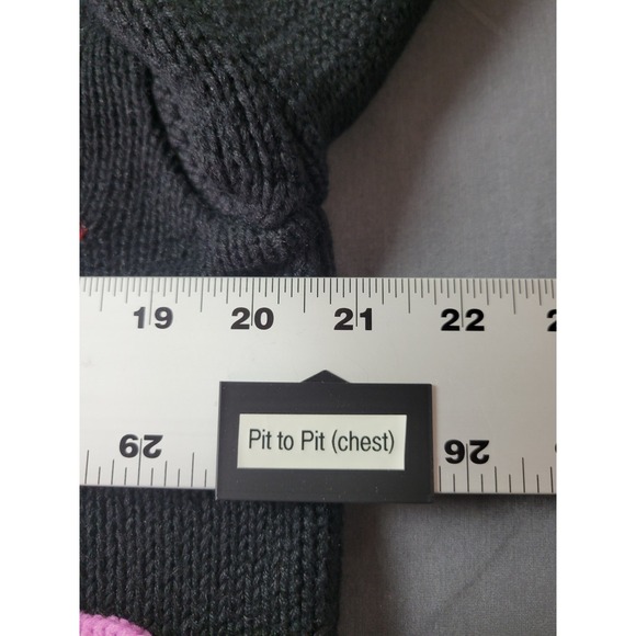 Storybook Knits Vintage Travel Cardigan Medium Black Suitcase Globe Sailboat - Picture 10 of 13